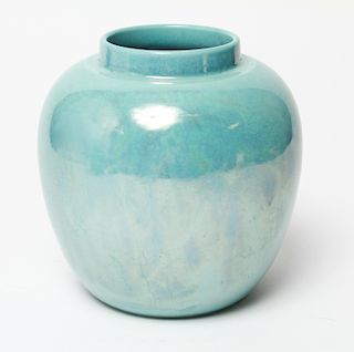 Ruskin England Blue Lustre Glazed Pottery 7" Vase
