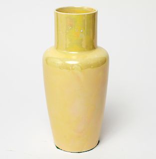 Ruskin England Yellow Lustre Pottery 9.25" Vase