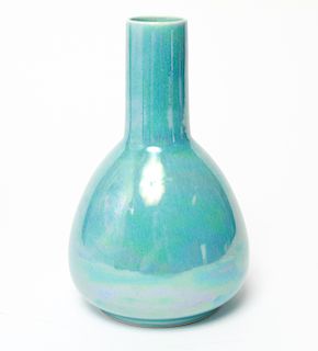Ruskin England Blue Lustre Glazed Pottery 8" Vase
