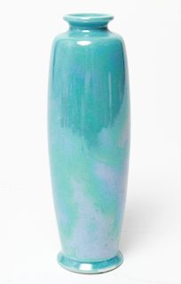 Ruskin England Blue Lustre Glaze Pottery 6.5" Vase