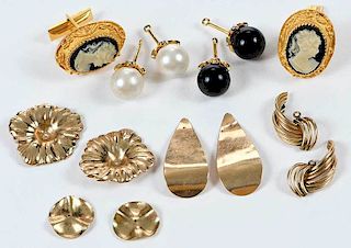 Earring Jackets and Cameo Cufflinks