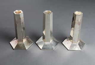F.L. Wright Foundation Silverplate Candleholders 3