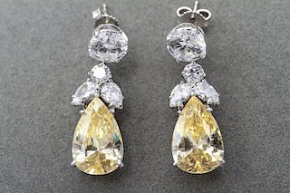 Gold-Tone Pear-Cut Cubic Zirconia Earrings