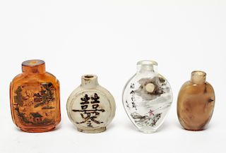 Chinese Porcelain, Glass & Agate Snuff Bottles 4