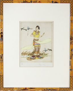 Elyse Lord "The Garden of Sa-Di" Colored Etching