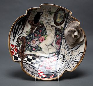 Laney K Oxman Art Pottery Bowl w Female Nude