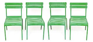Metal Outdoor / Patio Chairs w Green Finish, 4