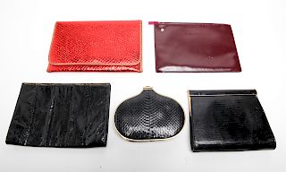 Designer Leather Clutches incl. Gucci, Group of 5