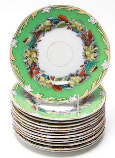 English 19th C. Hand-Painted Ceramic Plates, 12