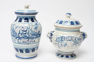Italian Apothecary Pottery Jars, 2