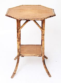 Aesthetic Mvt Octagonal Bamboo & Rattan Side Table