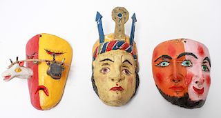 Mexican Carved & Painted Folk / Festival Masks, 3