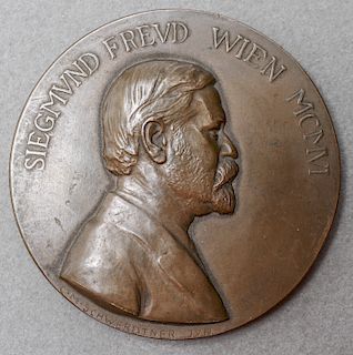 Sigmund Freud Profile Bronze Medal / Coin 1906