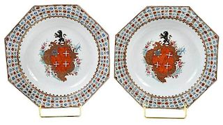 Pair of Chinese Export Bowls, Arms of Chase
