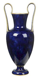 Sevres Cobalt Blue Two Handled Vase
