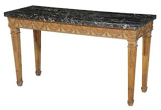 Italian Neoclassical Style Gilt Marble Top Console
