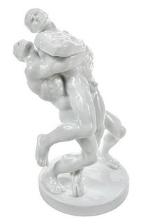 Herend Porcelain 1936 Olympic Wrestlers