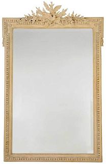 Louis XVI Style Painted Parcel Gilt Mirror