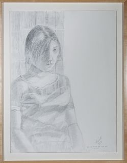 Fioretti "Portrait of a Young Girl" Pencil on Paper