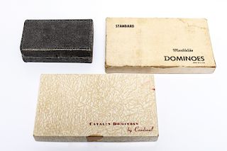 Boxed Vintage Gaming Sets incl. Dominoes & Bone, 3