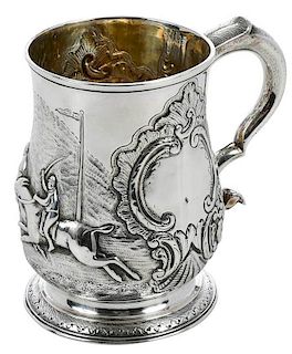 George II English Silver Cann, Horse Decoration