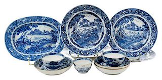 12 Pieces Chinese Export Hunt Motif Porcelain