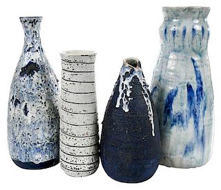 Four Signed Art Pottery Vases
