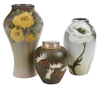 Three Rookwood Floral Vases