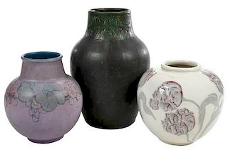 Three Rookwood Vases, Hentschel, Jones, Holkamp