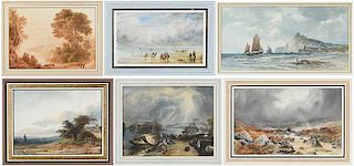 Collection of Six British and French Watercolors
