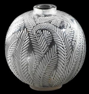 R. Lalique Palmes Frosted Vase
