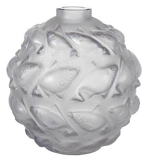R. Lalique Camaret Frosted Glass Vase