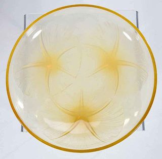 R. Lalique Volubilis Amber Opalescent Glass Bowl