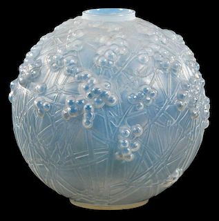 R. Lalique Druids Opalescent Glass  Vase