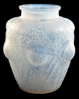 R. Lalique Domremy Opalescent Glass Vase