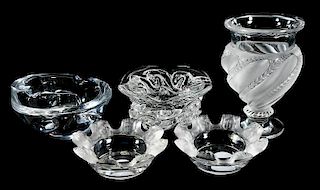 Group of Five Glass Table Ornaments