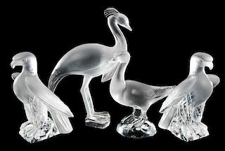Four Lalique Frosted Animal Figures