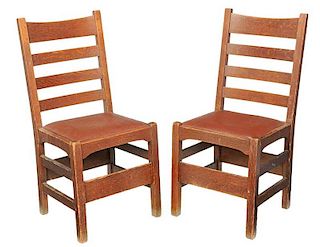 Pair Gustav Stickley Side Chairs
