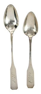 Two John Vogler Coin Silver Spoons
