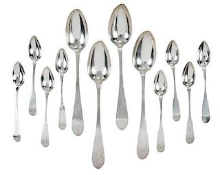 Twelve Coin Silver Philadelphia Spoons