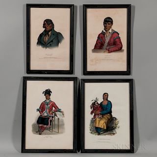 Set of Four Lithographs from The History of the Indian Tribes of North America