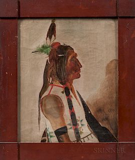 Oil on Board Portrait of an Indian