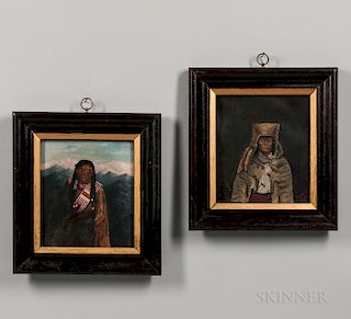 Pair of Paintings Depicting Plateau Indians