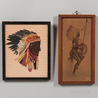 Two Watercolors Depicting American Indians