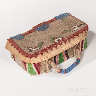 Plains Beaded Hide Sewing Box