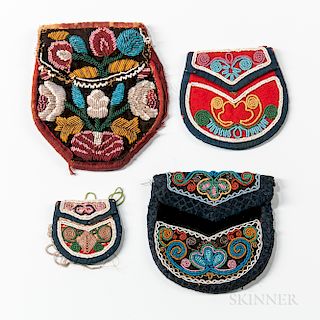 Four Northeast Beaded Pouches