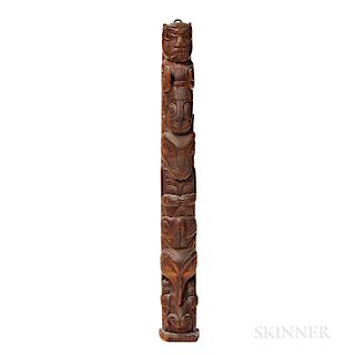 Northwest Coast Wooden Model Totem Pole