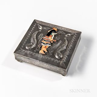 Zuni Snake Dancer Silver Box