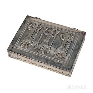 Navajo Silver Box with Yei Dancers