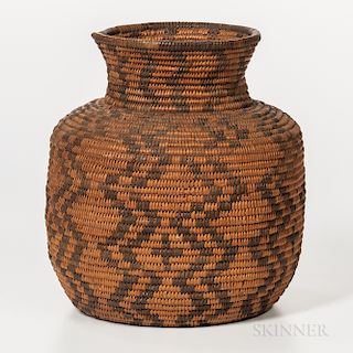 Southwest Polychrome Basketry Jar